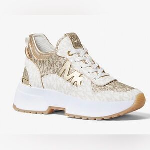 Michael Kors Gold and White Women's Sneakers